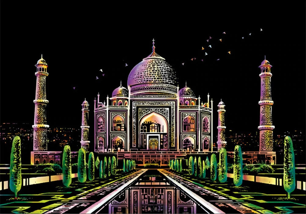 Taj mahal scratch drawing