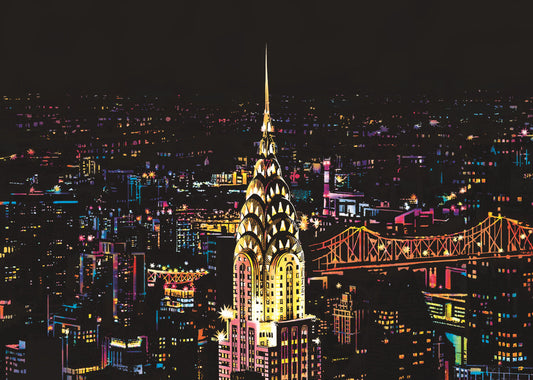 New York, USA scratch drawing