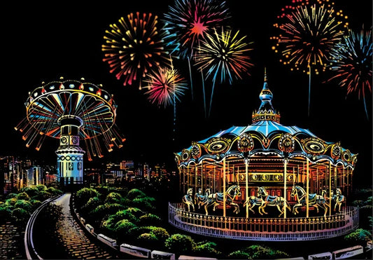 Amusement park scratch drawing