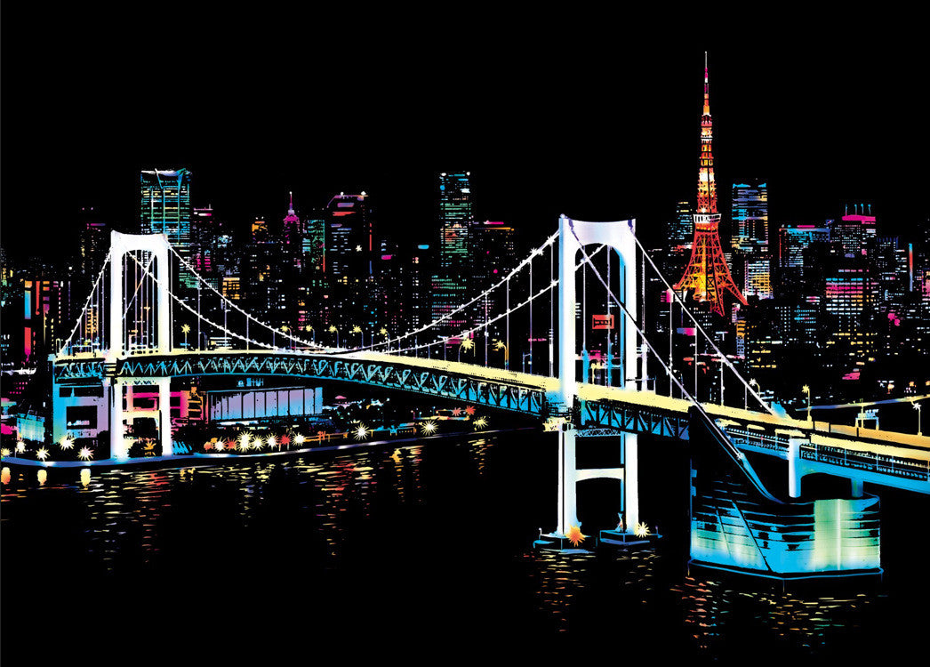 Tokyo tower scratch drawing