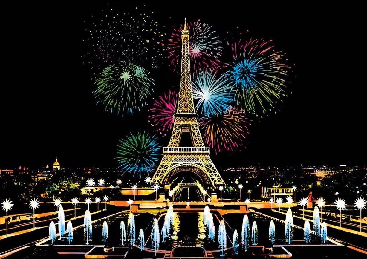 Eiffel Tower scratch drawing