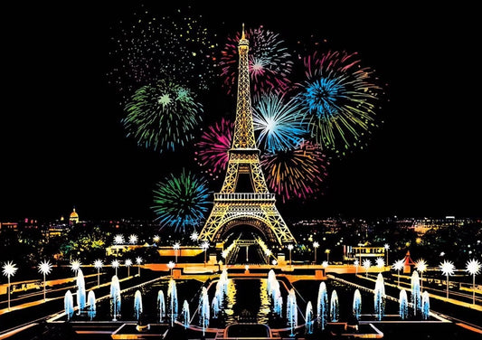 Eiffel Tower scratch drawing